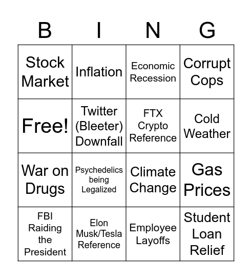 GTA DLC Bingo Card