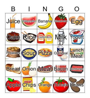 FOOD Bingo Card