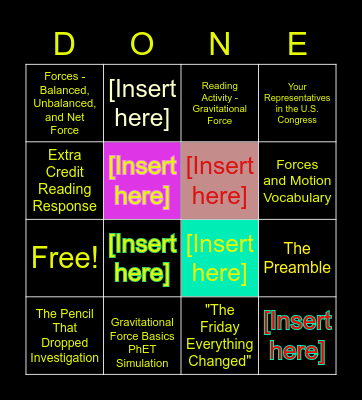 To-do List Bingo Card