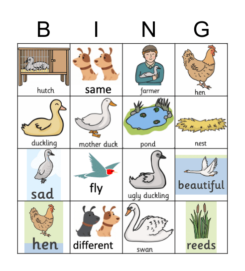 The Ugly Duckling Bingo Card