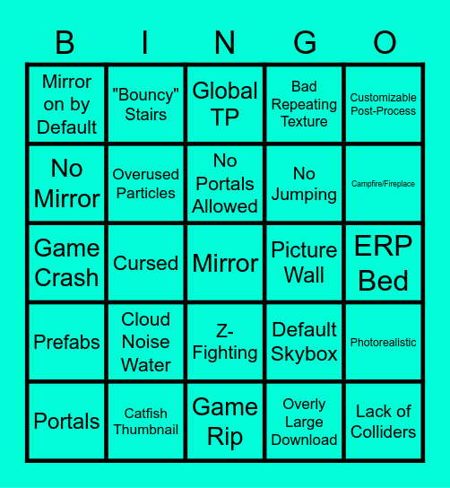 VRChat World Hop Bingo! Bingo Card