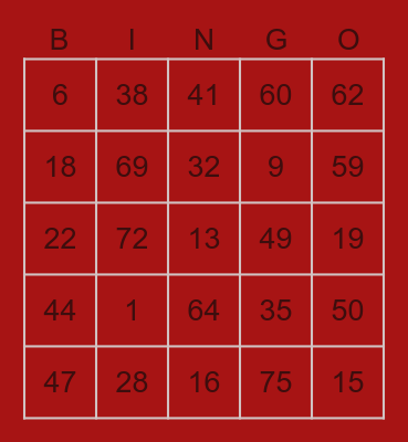 Shankara Bingo Card