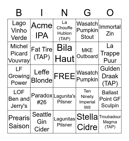 Dead Stock Bingo Card