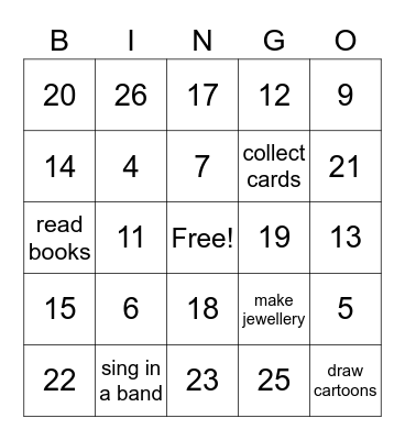 Random Number Generator Bing Bingo Card
