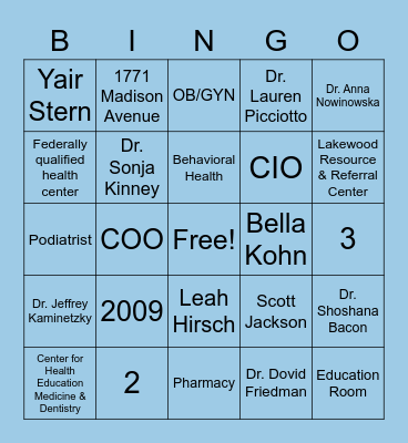 Get to Know Chemed Bingo Card