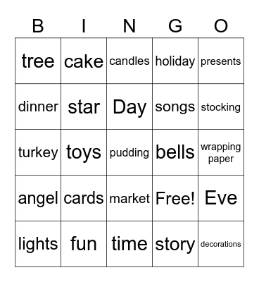 Christmas + Bingo Card