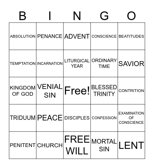 Unit 1 Bingo Card