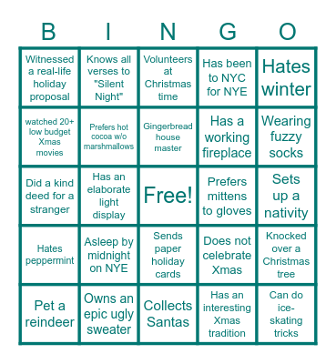 Mav3rik Christmas Bingo Card