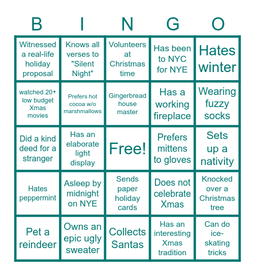 Mav3rik Christmas Bingo Card