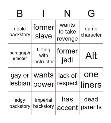 Acolyte Bingo Card