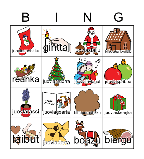Juovllat Bingo Card