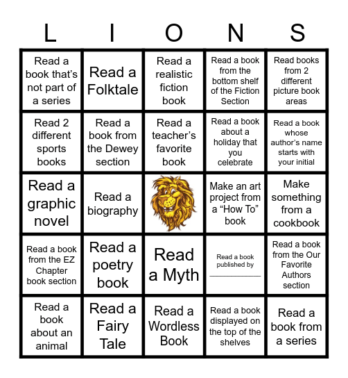 First Grade Book Bingo Card