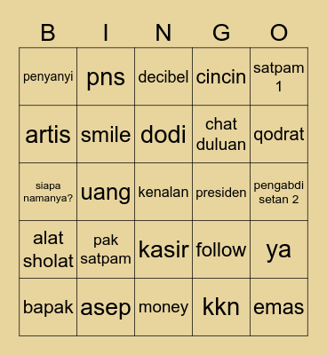 momo Bingo Card