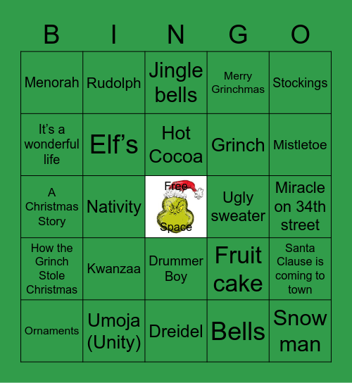Holiday BINGO! Bingo Card