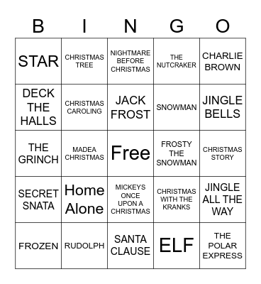 Christmas Bingo Card