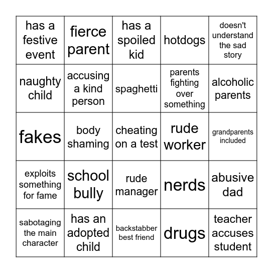 Dhar mann Bingo Card