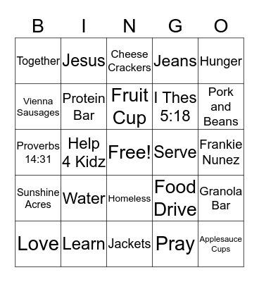 SALT Bingo Card