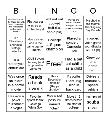 OMSE Bingo Card