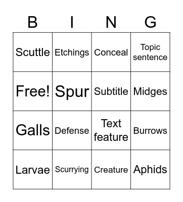Animal Behavior Bingo Card