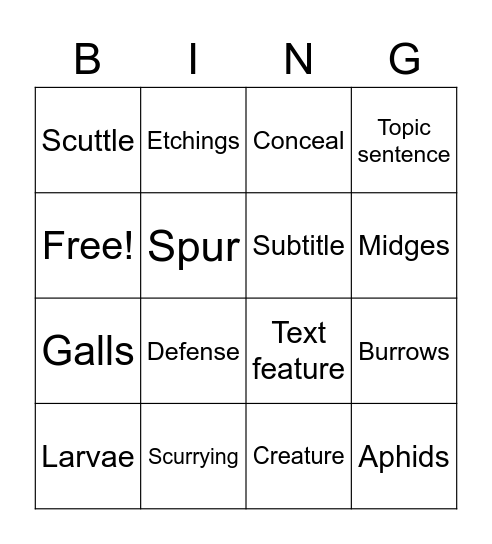 Animal Behavior Bingo Card