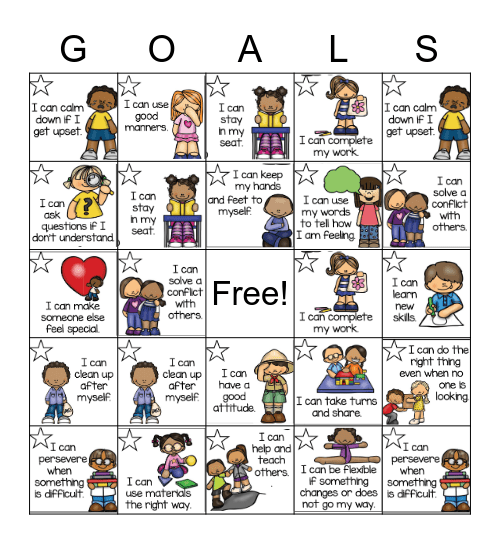 SEL Goal Bingo Card