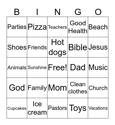 Thanksgiving Bingo Card