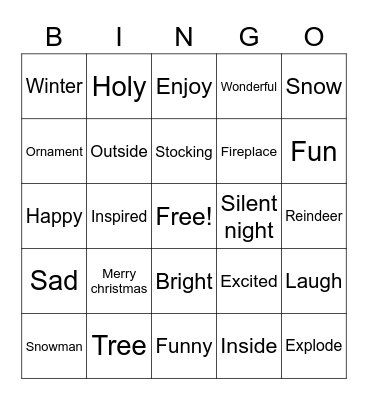 Christmas Bingo Card