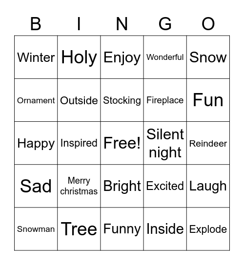 Christmas Bingo Card