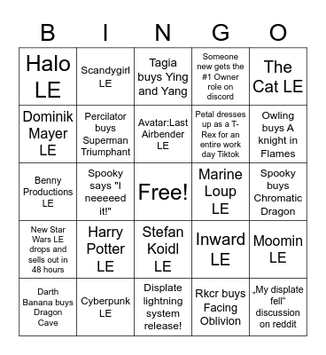 Displate Discord Bingo Card