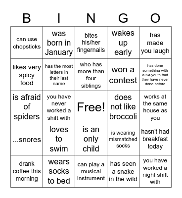 Key Assets Bingo! Bingo Card