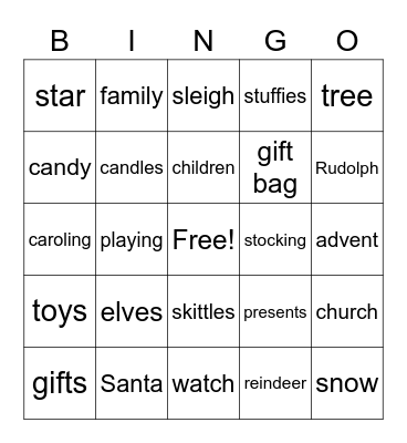 Christmas Bingo Card