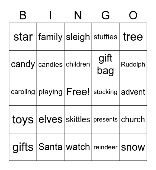 Christmas Bingo Card