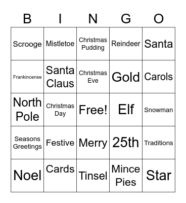 Christmas Bingo Card