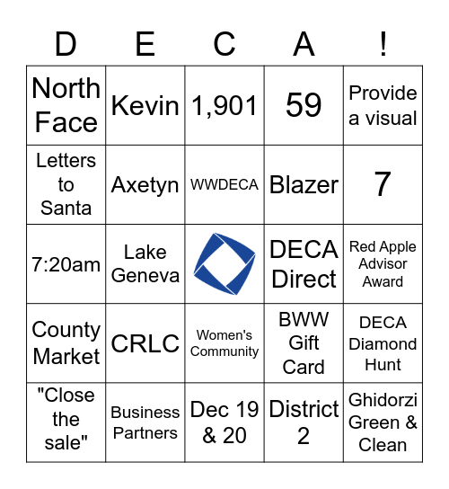 DECA Bingo Card