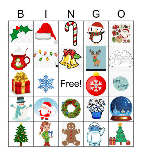 christmas math Bingo Card