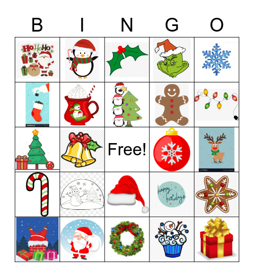 christmas math Bingo Card