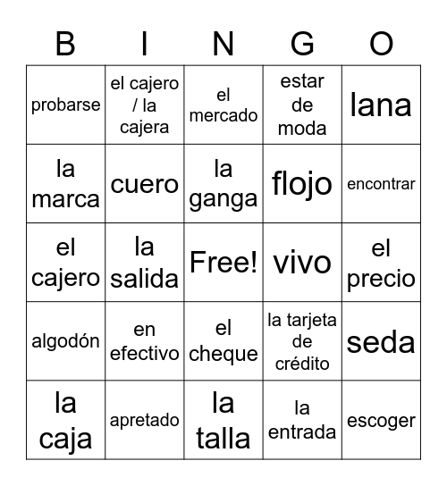 Lotería Bingo Card