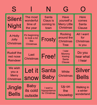 Singo Bingo Card