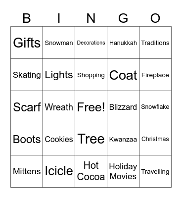 HHS Winter BINGO Card