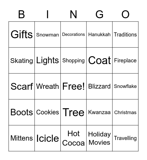 HHS Winter BINGO Card