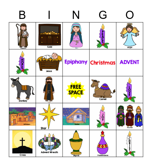 Advent/Christmas/Epiphany Bingo Card