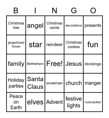 Christmas Bingo Card