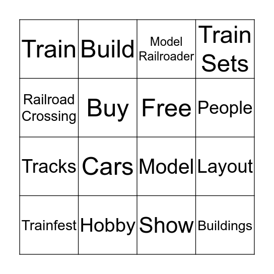 Trainfest Bingo Card