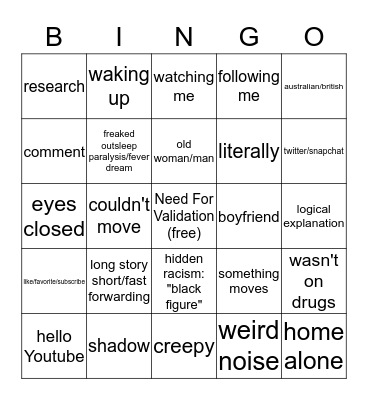 Spooky Bingo Card