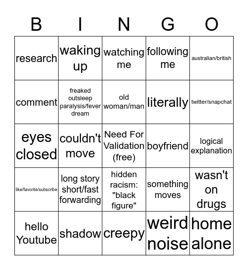 Spooky Bingo Card
