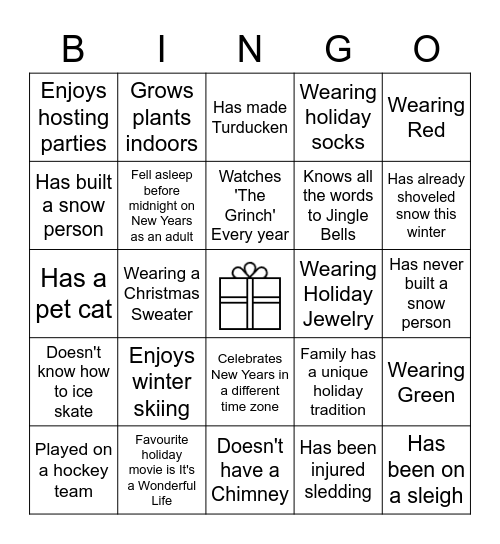 Holiday Bingo Card