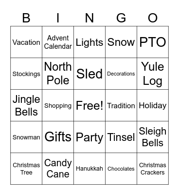 FIS AP Holiday Bingo Card