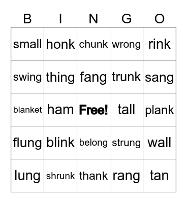 Glued Sounds Bingo Card