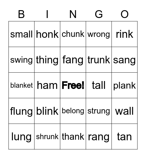 Glued Sounds Bingo Card