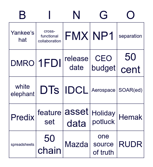 CEO DT Holiday Bingo! Bingo Card